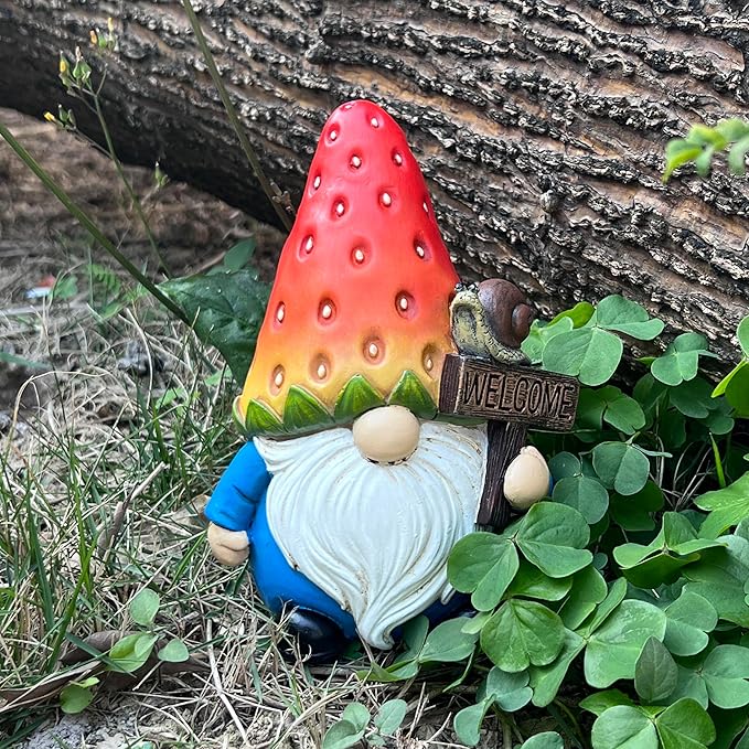 Strawberry Gnome Garden Decor Statue Cute Outdoor Statue Ideal Gnome Decoration Gift for Gardens, Patios, and Lawns