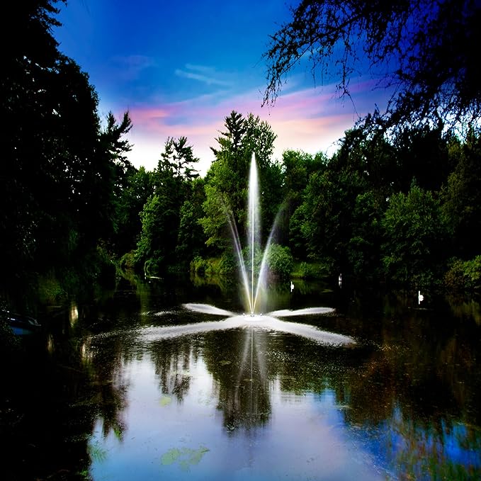 Scott Aerator Clover Big Shot Fountain - 1/2 HP 115V Pond Aerator with 70FT Electric Cord |Efficient Pond Aeration System |Aerating Fountain for Lakes & Ponds |Decorative Pond Fountain | Made in USA
