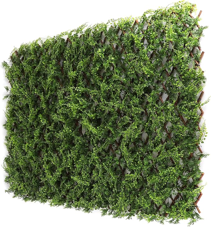 3rd Street Inn™ Leaf Trellis - Bamboo Greenery Panel - Boxwood and Ivy Privacy Fence Substitute - DIY Flexible Fencing (4, Juniper)