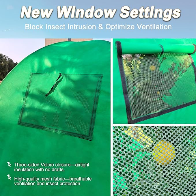 59″*59″*60″ Large Winter Plant Warm Covers with Air Hole for Raised Bed- Warm Tent Freeze Protection Humidity Domes for Germination, Seedling Propagation Protecting Plants from AnimalsV 2PCS