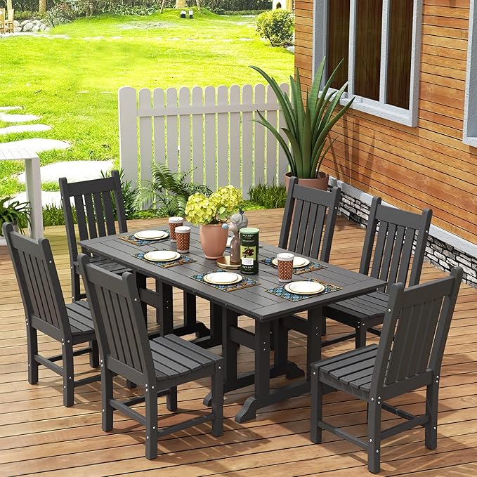 WestinTrends Malibu HDPE Outdoor Armless Patio Dining Chair Gray