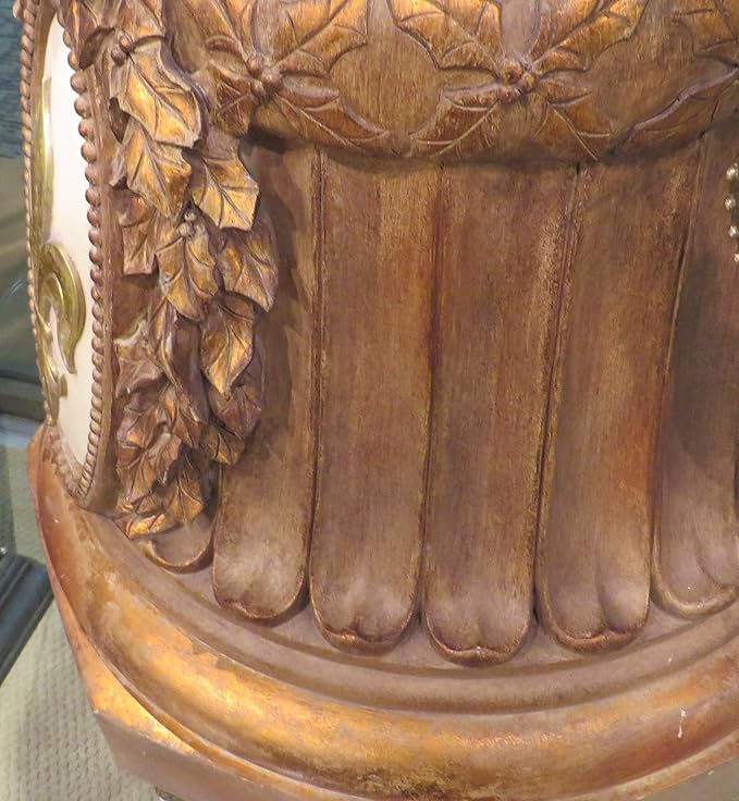 MY SWANKY HOME Ornate Gold Fleur de Lis Greenery Planter Urn | Indoor Outdoor Pedestal Garden Tree Pot