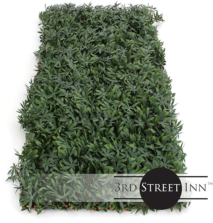 3rd Street Inn Cannabis Leaf Trellis 4-Pack - Fake Weed Plant - Smoke Shop Decor - Marijuana Wall Art - Boxwood and Ivy Privacy Fence Substitute - DIY Flexible Fencing (Cannabis)