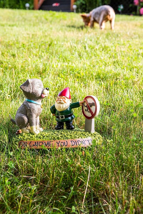 BigMouth Inc Pooping Dog Garden Gnome Statue, Funny Outdoor Lawn & Yard Figurine, Housewarming Gag Gift Sculpture Decorations