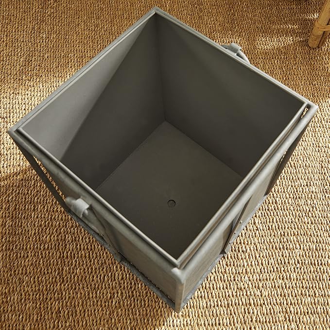 MY SWANKY HOME Large Minimalist Classic Metal Box Planters Liners Square Industrial Rivets Gray
