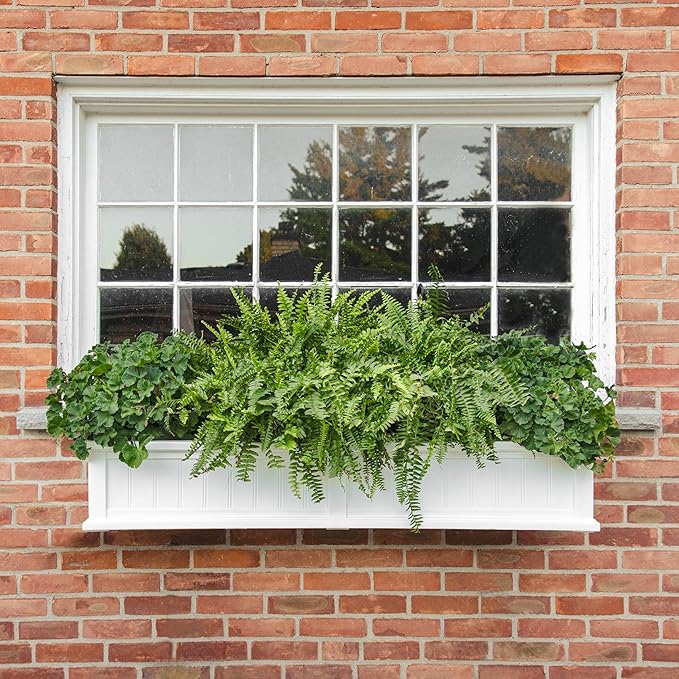 Mayne Cape Cod 5-Foot Window Box – Self-Watering, Weather-Resistant Planter for Flowers – Durable Design for Outdoor Use, Perfect for Windows