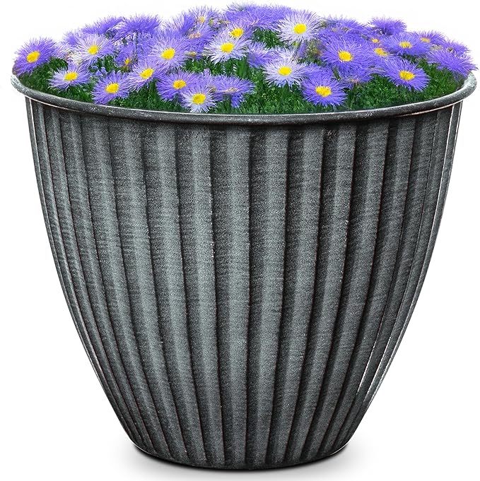Headwind Monroe Natural Ironstone Collection - 8 Inch Sage Green Plant Pot – for Succulent Pots, Flower Pot, Planters for Indoor Plants & Outdoor Planter Pots for Plants by Robert Allen