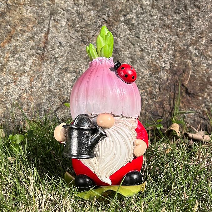 Onion Gnomes Decorations Gnomes Decor Gifts Garden Gnome Outdoor Statue Gifts for Home Figurines Spring Home Decor