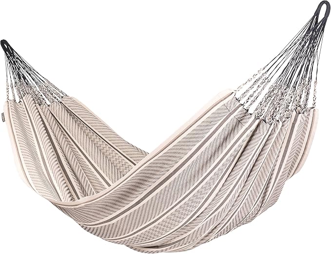 La Siesta Flora Classic Organic Cotton Hammock - Indoor/Outdoor Patio Bed, Portable 2-Person Double Hammock - King, Zebra