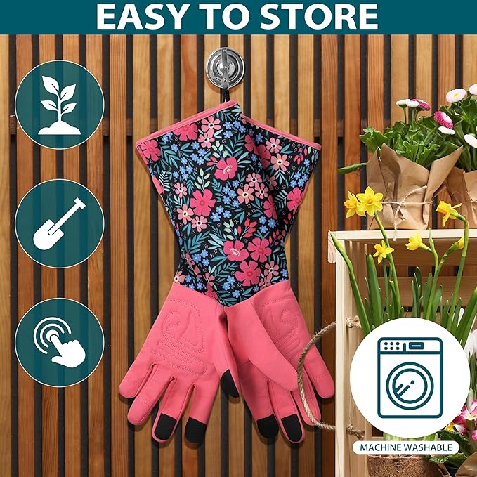 Gardening Gloves for Women Long Sleeve Garden Gloves Ladies Light Protective Gloves for Yard & Outdoor Work