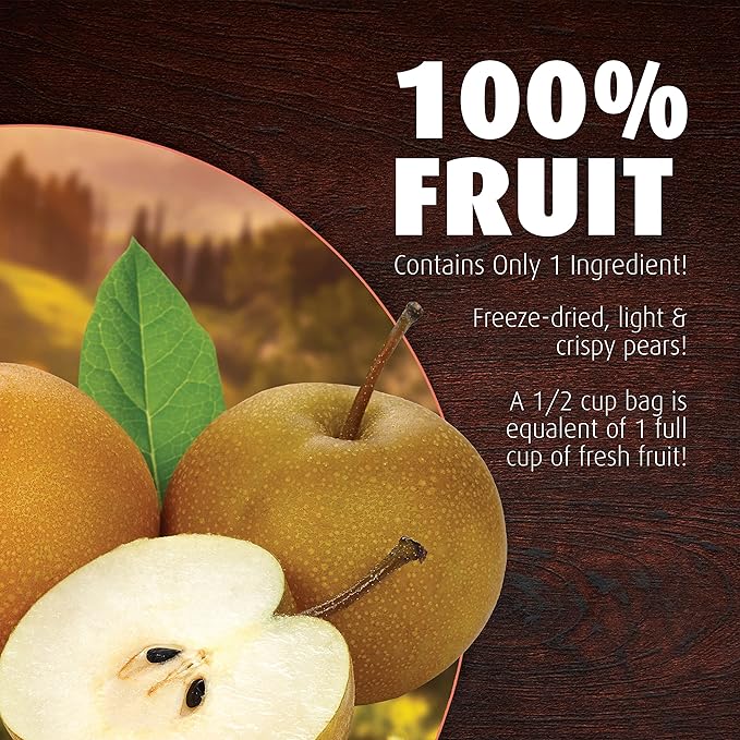 Brothers All Natural Freeze Dried Fruit Crisps, Variety Pack, 24 Single Serve Bags, Fuji Apple, Asian Pear, Banana Strawberry, Made with 100% Fruit, Gluten Free, Soy Free, Vegan, Healthy Snack