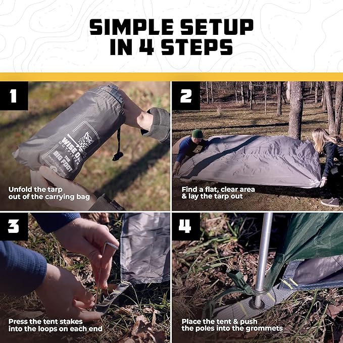 Wise Owl Outfitters Camping Tarp – Waterproof Ultralight Ground Sheet, Tent Footprint & Tent Accessories for Campers, Backpackers, Hammocks & Outdoor Adventure Gear