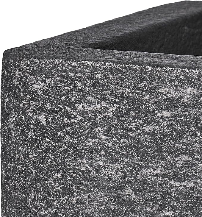 TerraDeco 24 Inch Rectangular Concrete Planter,Durable All-Weather Use with Drainage Holes,Large Rectangular Planter for Outdoor Indoor Plants