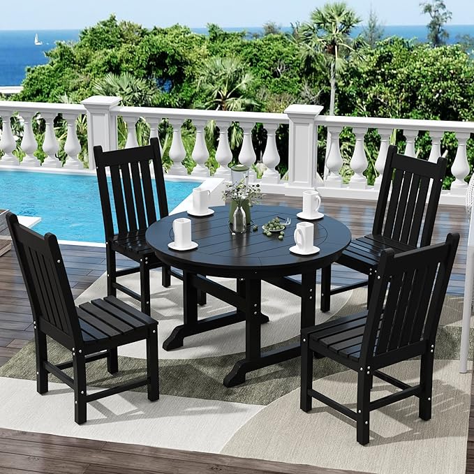 WestinTrends Malibu HDPE Outdoor Armless Patio Dining Chair Black