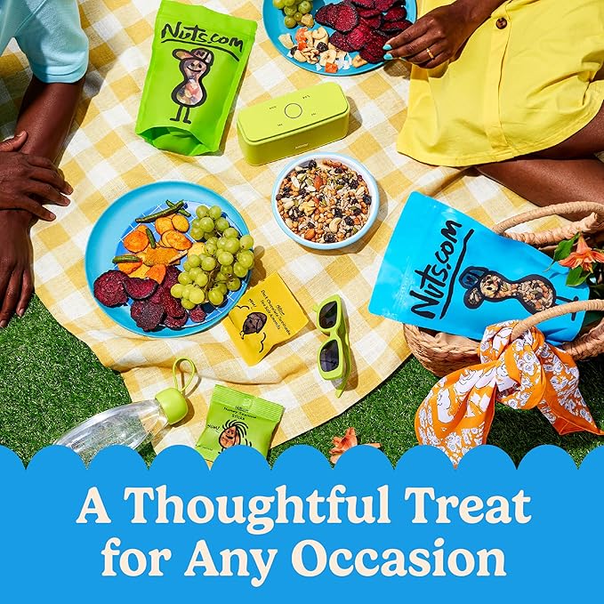 Nuts.com - Nuts and Dried Fruits Snack Box – Gourmet Mix Assortment for Winter, Valentine's Day and Festive Gifts – Package Includes Mixed Nuts, Dried Apricots & Fruits, Trail Mix, Heat Mix and Apple Pie Crunch