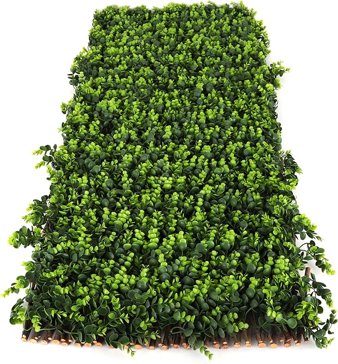 3rd Street Inn™ Leaf Trellis - Bamboo Greenery Panel - Boxwood and Ivy Privacy Fence Substitute - DIY Flexible Fencing (4, Wintergreen)