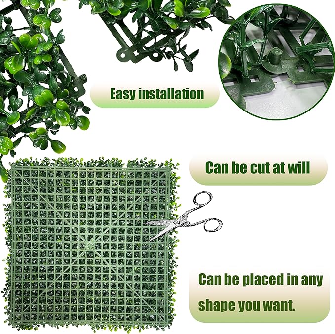 DOPGIB Artificial Ivy Privacy Fence Screen,128"x 48" (43 SQFT) UV-Anti Faux Boxwood Roll Grass Wall Panels for Patio Balcony Privacy, Garden, Backyard Greenery Wall Backdrop Decor