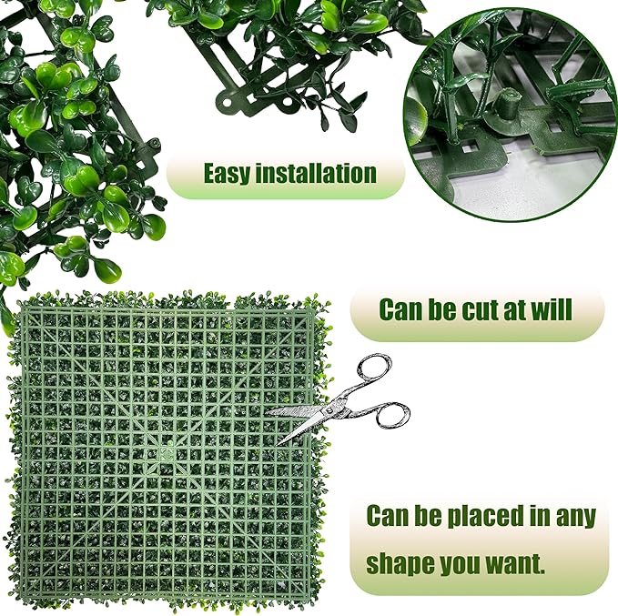DOPGIB Artificial Ivy Privacy Fence Screen,128"x 72" (64 SQFT) UV-Anti Faux Boxwood Roll Grass Wall Panels for Patio Balcony Privacy, Garden, Backyard Greenery Wall Backdrop Decor