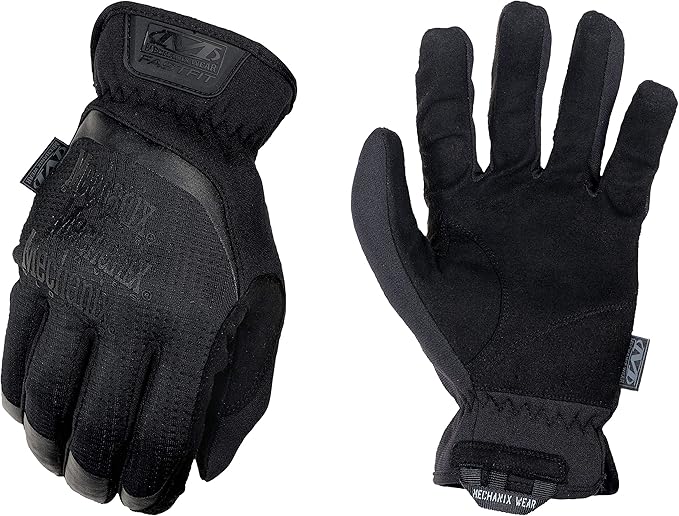 Mechanix Wear FastFit Tactical Gloves - Heavy Duty Lightweight Multipurpose Gloves - Flexible Grip & Reinforced Palm - Touchscreen Capable - Large - Covert Black
