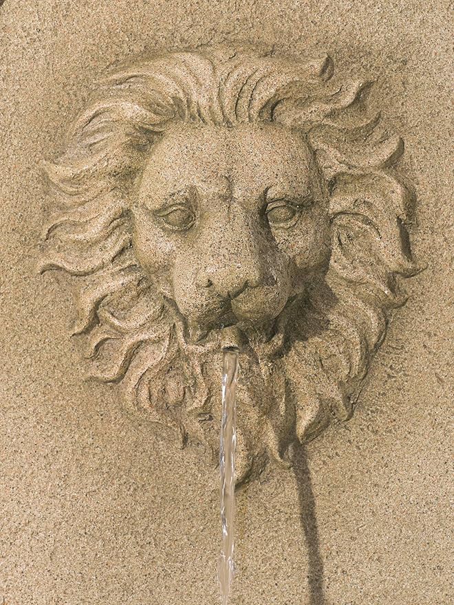 Royal Savanna Lion 58" High Large Italian Indoor Outdoor Decor Faux Stone Floor Fountain with Light LED Tiered Standing Basin Water Feature for Outside Garden Patio Yard Backyard - John Timberland
