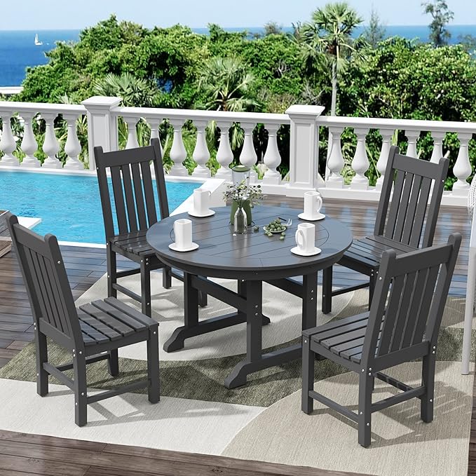 WestinTrends Malibu HDPE Outdoor Armless Patio Dining Chair Gray