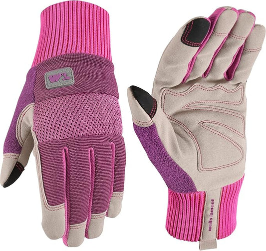 Wells Lamont Women's High Dexterity Breathable 3D Mesh Work and Gardening Gloves, Pink (7764)