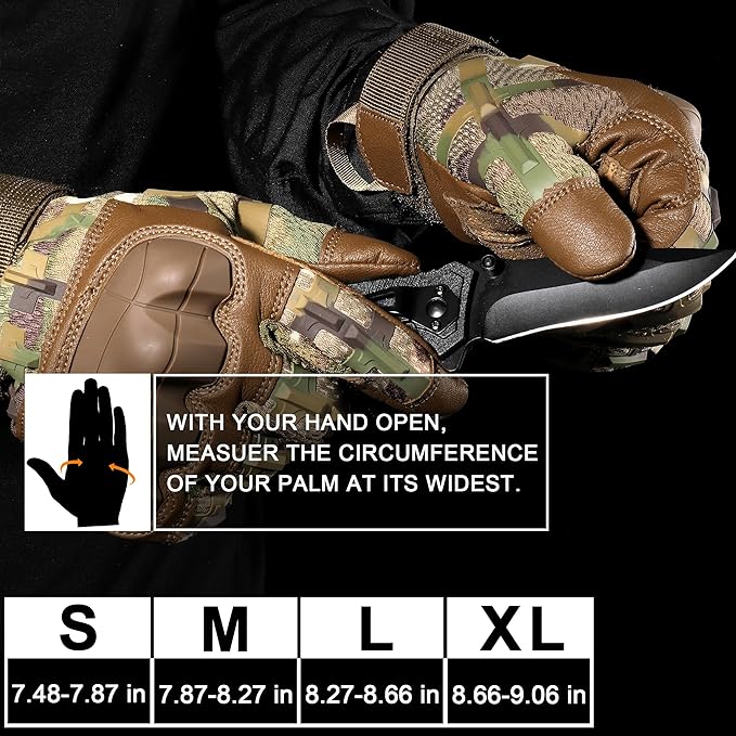 WTACTFUL Rubber Guard Tactical Gloves for Men Touchscreen Airsoft Motorcycle Hunting Outdoor