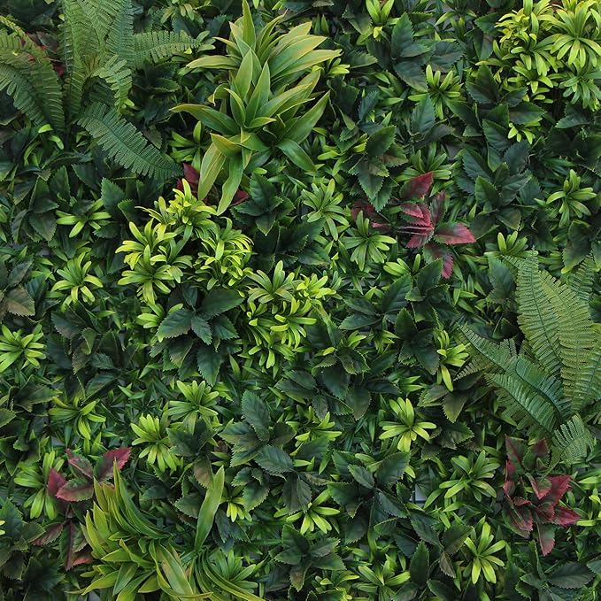ULAND Artificial Plant Wall Panels, 1pc 40"x40" Greenery Grass Wall Backdrop Decoration, Faux Ivy Leaves Outdoor Privacy Fence Covering