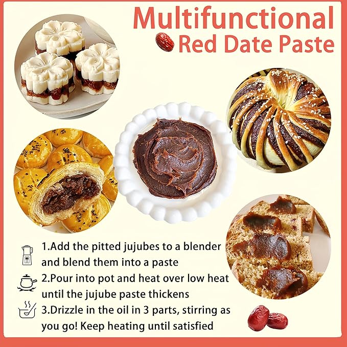 Jujube Red Dates,12.3 oz/350g, 红枣(hongzao)Dried Fruit No Sugar Added, Big Red dates, Not Very Dry, Soft and Chewy, Fluffy Mouthfeel, Thick Pulp, Thin Skin, Small Pit, Hiking Snacks, Improve Mood and Sleep