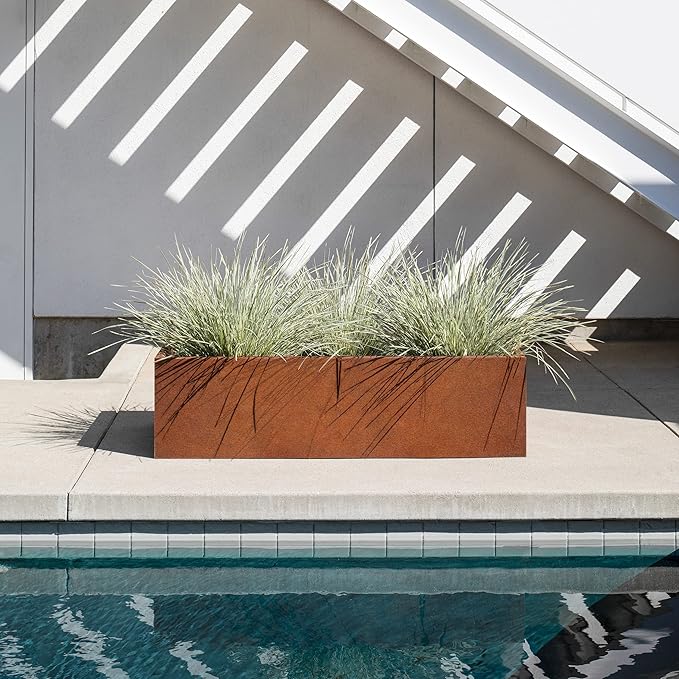 Veradek Corten Steel Series Raised Garden Bed - Large Metal Flower Bed for Outdoor Gardens | Naturally Rusting Steel for All-Weather Use | Modern Rustic Décor for Fruits, Vegetables, Herbs