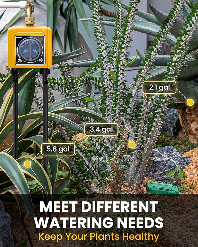 RAINPOINT WiFi Hose Timer, Smart Water Timer for Garden, Drip Irrigation Controller System with Wi-Fi Hub Automatic Manual Watering, Alexa APP Voice Control