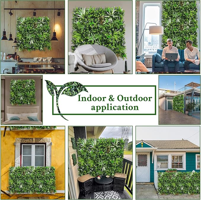 ODTORY Artificial Boxwood Topiary Hedges Panels: 54'' x 120'' UV-Protected Privacy Faux Grass Wall Backdrop Fence Screen for Patio, Balcony, Garden, Backyard Indoor Outdoor Green Decor