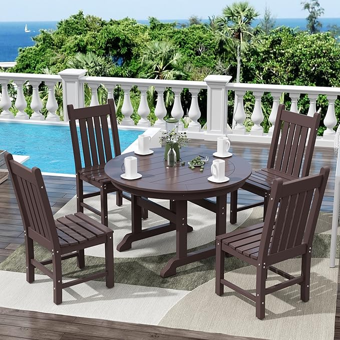 WestinTrends Malibu HDPE Outdoor Armless Patio Dining Chair Dark Brown