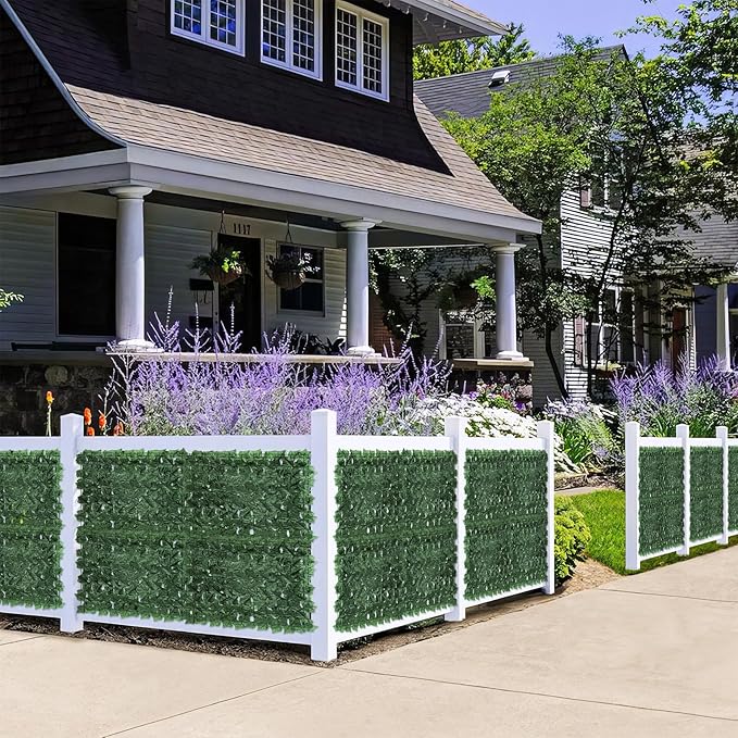 Artificial Ivy Privacy Fence Screen, 240x40 inch Dense Leaf Green Ivy Wall Panel, Super Privacy Greenery Backdrop Faux Ivy Greenery for Patio, Balcony, Garden, Backyard Indoor Outdoor Decor