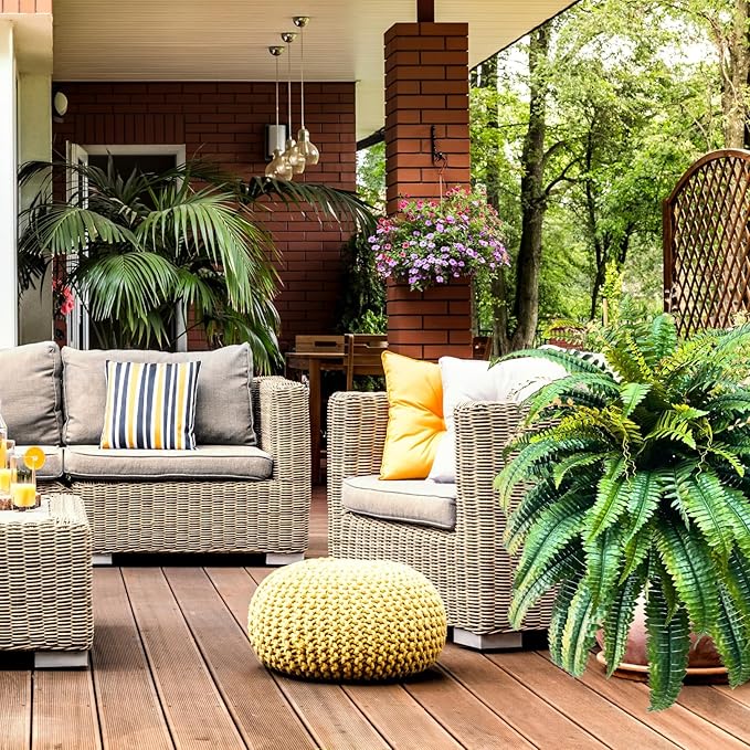 NeosCA Giant Artificial Boston Ferns for Outdoors Large,Uv Resistant Lifelike Artificial Plants Large,Faux Fern Silk Ferns That Look Real,Fake Fern for Outside Lifelike 128 Branches