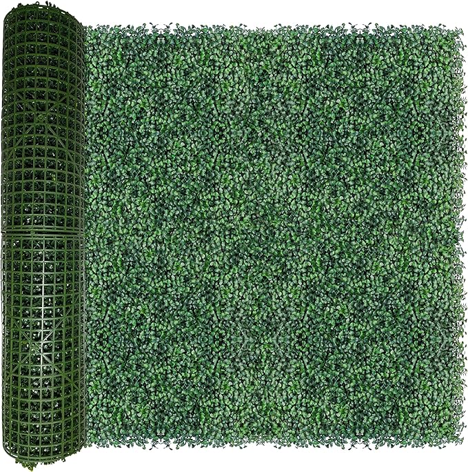 ODTORY Artificial Boxwood Roll Panels:40 X 120 in(33.5 sqft) UV-Anti More Dense Greenery Grass Wall Backdrop Panels for Indoor Outdoor Green Home Decor & Ivy Fence Covering Privacy