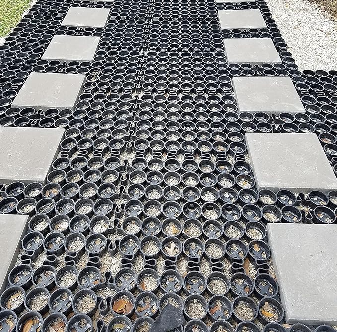 TRUEGRID | Deco Permeable Pavers | Designed as Outdoor Pavers for The Driveway, Garden, Patio, or as Stepping Stone Support for Walkways, Poolside, DIY Projects | 1.8" Depth | Sample Pack of 2