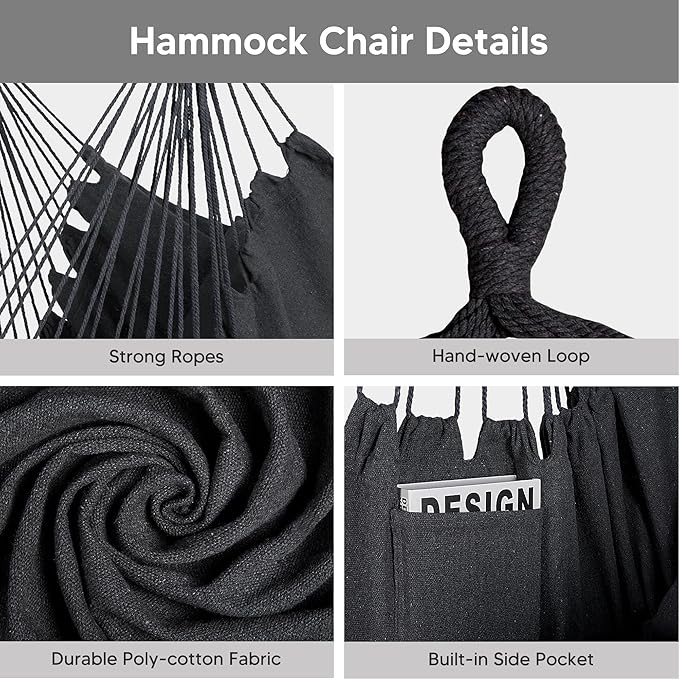 SUNCREAT 2-in-1 Hammocks Convertible Portable Double Hammock with Stand, Outdoor Hammock with Stand Included, Patented, Natural