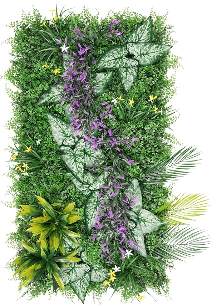 Yangrass Artificial Grass Wall Backdrop Panels, 20''x40'' 6pcs Boxwood Hedge Panels Privacy Screen with UV Protection, Fake Greenery Wall Panels Decor for Garden Indoor Outdoor