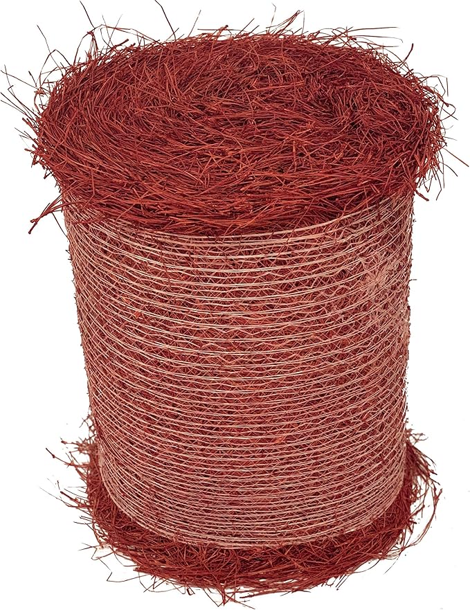 Longleaf Pine Straw Roll for Landscaping - Red Color UV Resistant - Covers 125 Square Feet or More