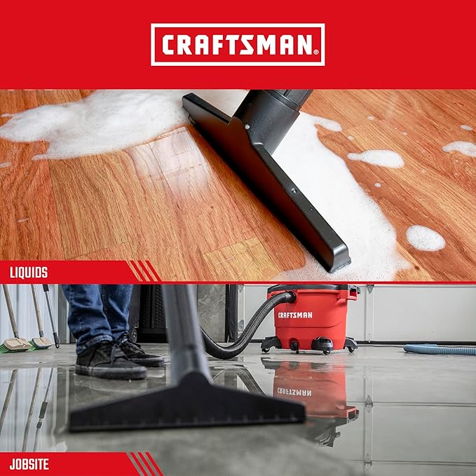CRAFTSMAN CMXZVBE38621 2-1/2 in. Wet Nozzle Wet Dry Vac Attachment, Industrial-Grade Shop Vacuum Accessory for Cleaning Larger Liquid Messes, Fits 2-1/2 in. Hose Diameter