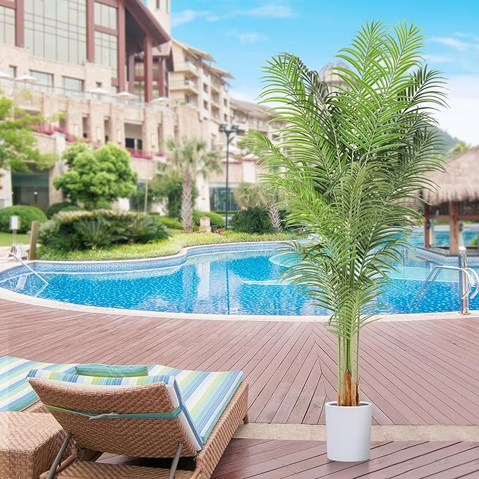 ProDeco Artificial Palm Tree 7.2Ft Tall Large Fake Plant Indoor Decorative Faux Silk Green Potted Plants for Office Living Room Outdoor Home Decor (2 Pack)