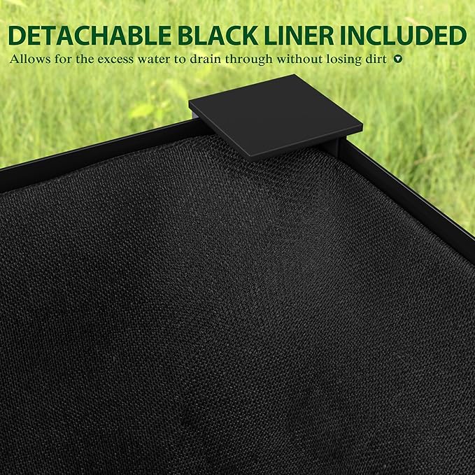 48" W x 24" D x 34" H Galvanized Raised Garden Bed with Lockable Wheels, Raised Garden Beds Outdoor with Drainage Gaps & Shelf, Planter Boxes Outdoor for Backyard, Patio, Balcony, Rustic