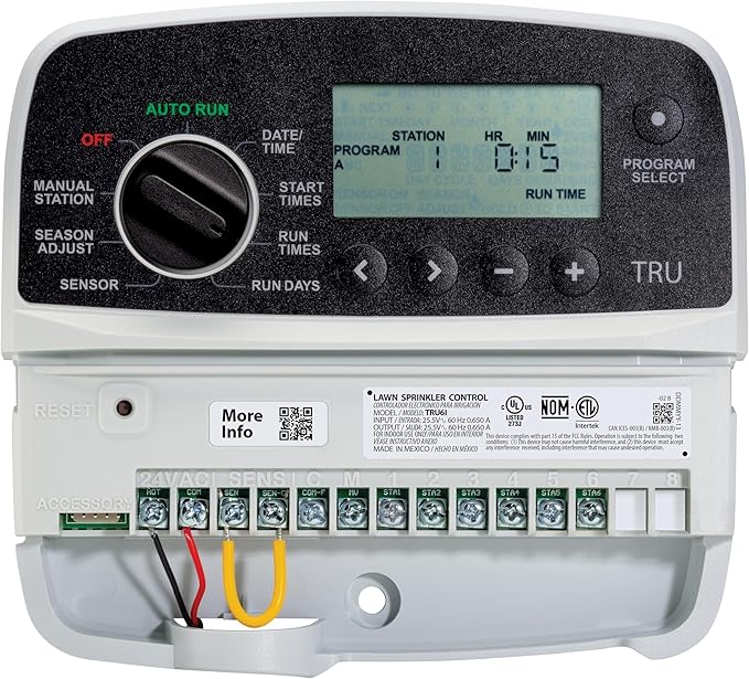 Rain Bird TRU6I Program-Based Indoor Irrigation Controller/Timer, WiFi Ready, 6-Zone/Station