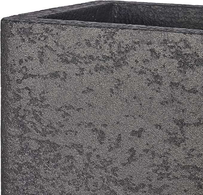 TerraDeco 31 Inch Rectangular Concrete Planter,Durable All-Weather Use with Drainage Holes,Large Rectangular Planter for Outdoor Indoor Plants