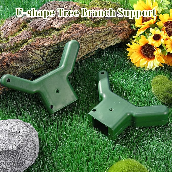 Yungyan 2 Pcs Tree Support, Plastic Fruit Branch Support Device Tree Brace Prevent Them from Breaking for Vineyards Ornamental Gardens Orchards Fits on Standard 1.57 x 1.57 Inch Lumber (Green)
