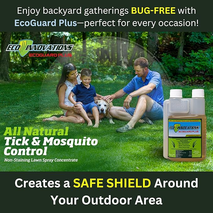 EcoGuard Plus Mosquito Fogger Outdoor Plant Based Spray for Yard, Natural Tick Control Kills Repels Harmful Bugs, Safe for Kids Pets Plants, 16 Oz Covers 2 Acres