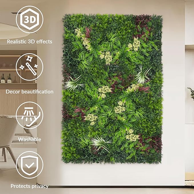 DOPGIB Artificial Ivy Boxwood Roll: 80"x120" UV Resistant Green Leaves Faux for Interior Backdrop,Garden and Indoor Outdoor Wall&Fence Covering Privacy, Party Wall Greenery Decor