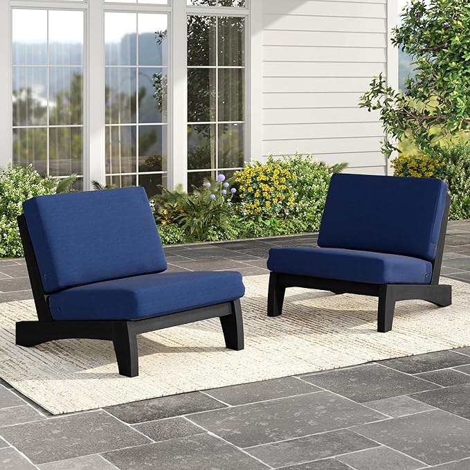 Outdoor Wood Bistro Set, Wooden Conversation Patio Table and Chairs Furniture Set for Porch Balcony Deck Backyard