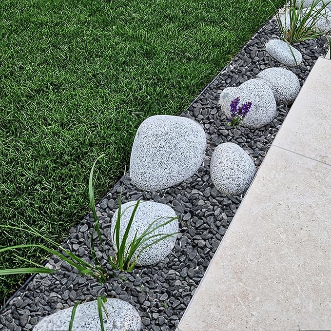 Mr. Fireglass Natural Decorative Gray Bean Pebbles 1/5" Crushed Gravel Stone for Decorating Garden, Succulent Plants and Walkway (2-lb Bag)